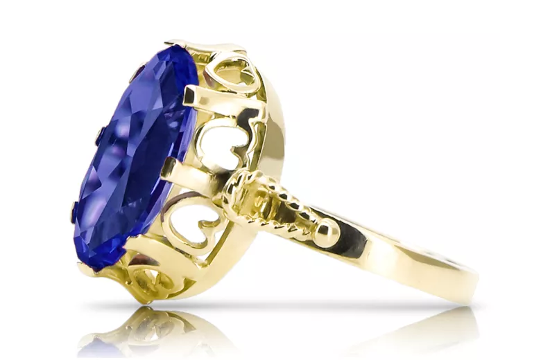 Сапфір 14K Жовте золото Каблучка Вінтаж вироби vrc134y